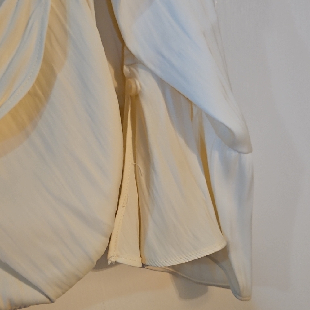 a new day Ivory Ruffle Wrap Blouse - Picture 4 of 5